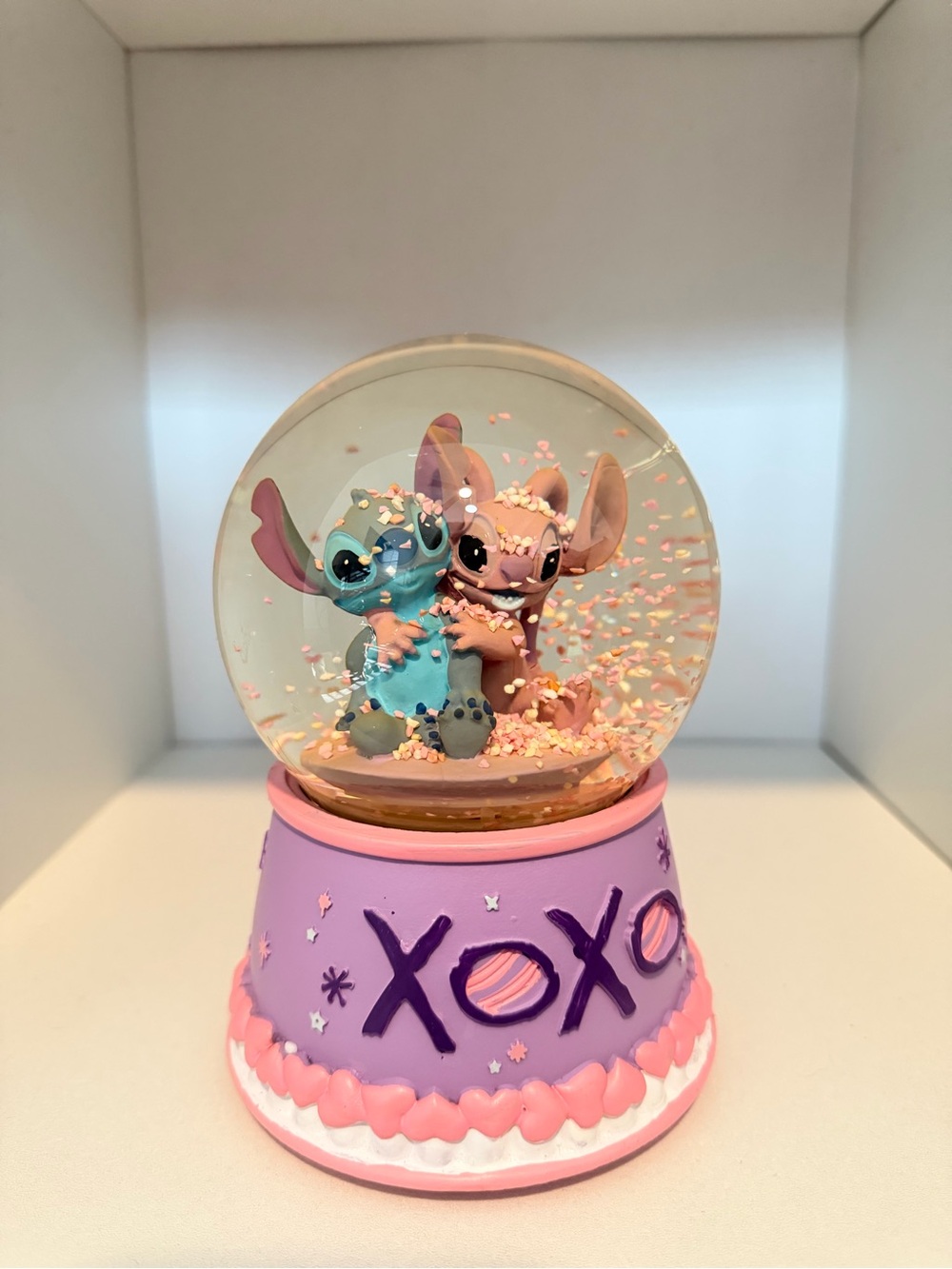 Disney Lilo & Stitch XOXO musical snow globe